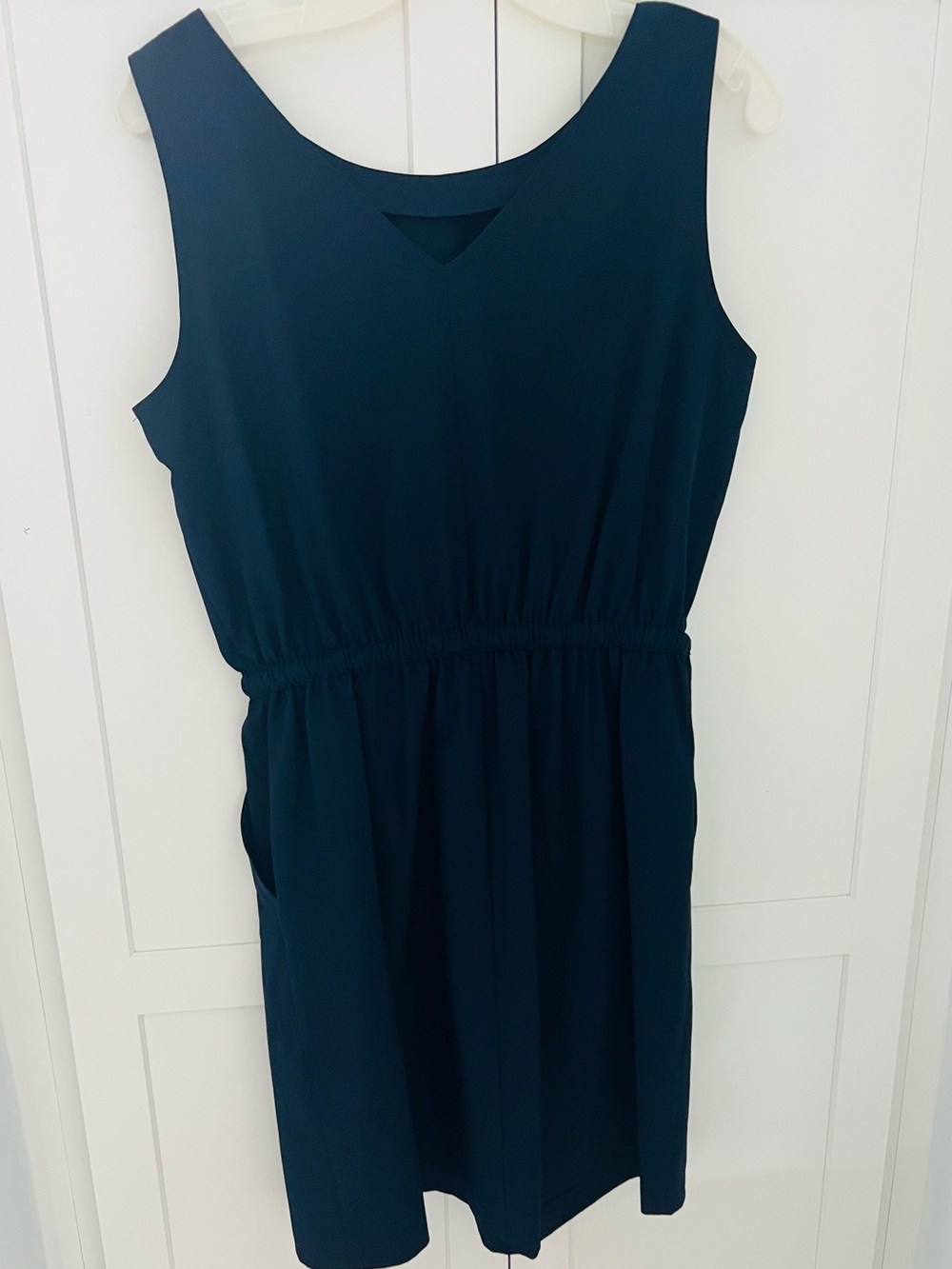 Calvin Klein Commuter Sleeveless Drawstring Waist Sheath Dress Navy Women’s Med - Picture 7 of 11